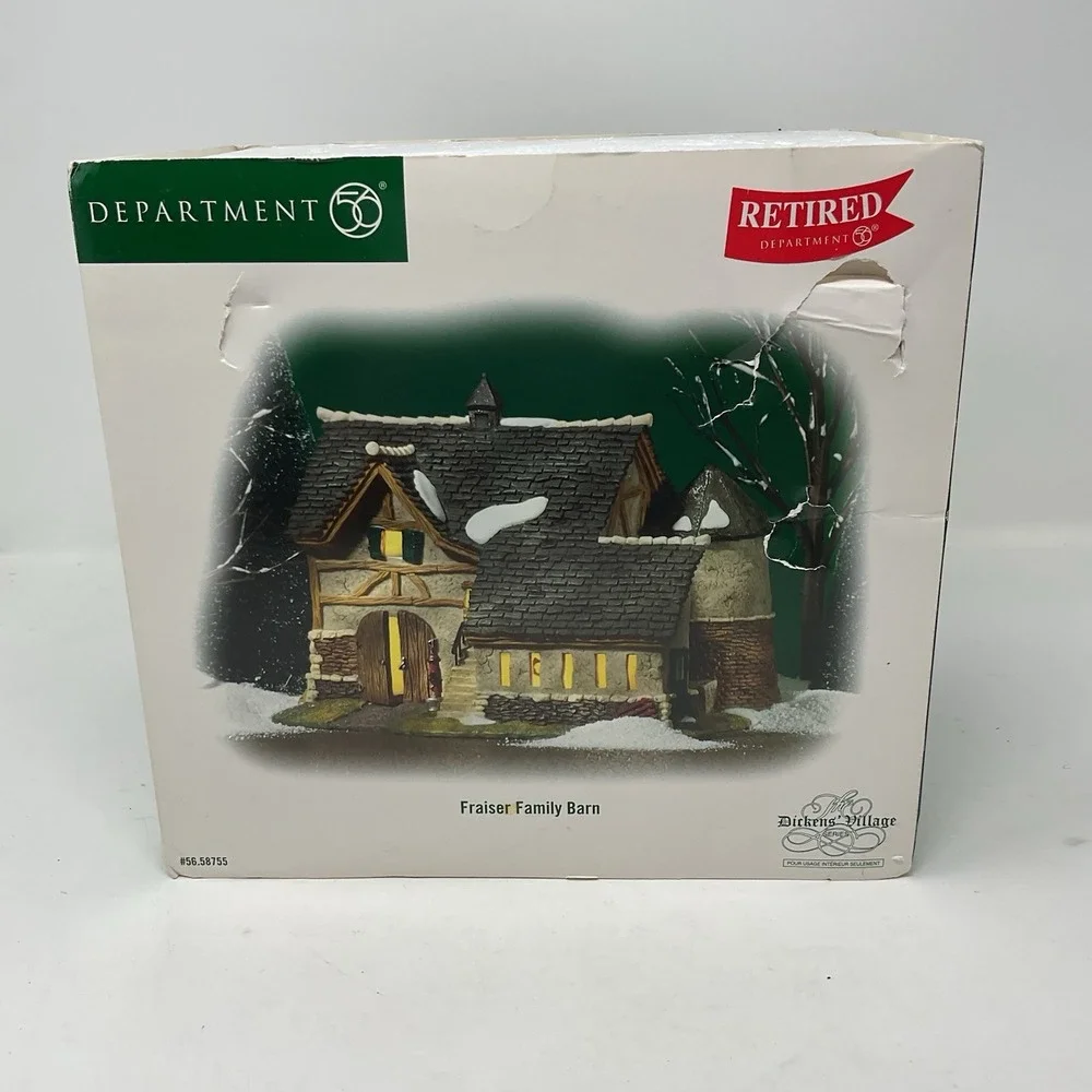 Dept 56 Dickens Village Series Frasier Family Barn Christmas 56.58755